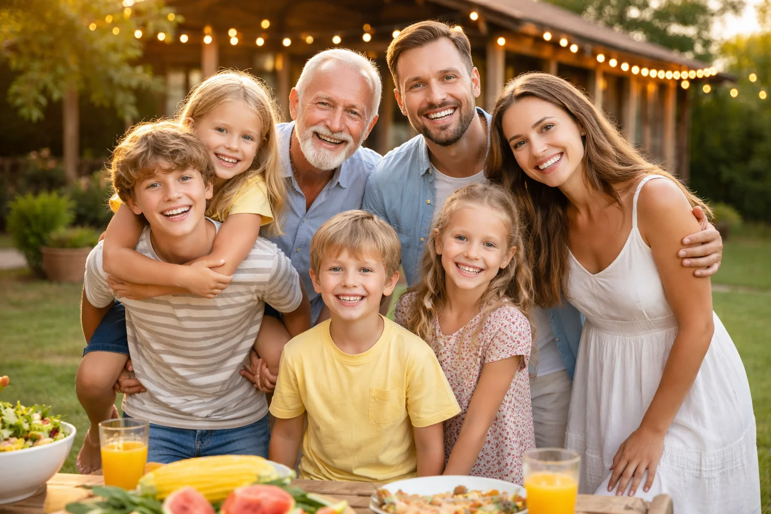 Выездная съемка на даче для большой семьи