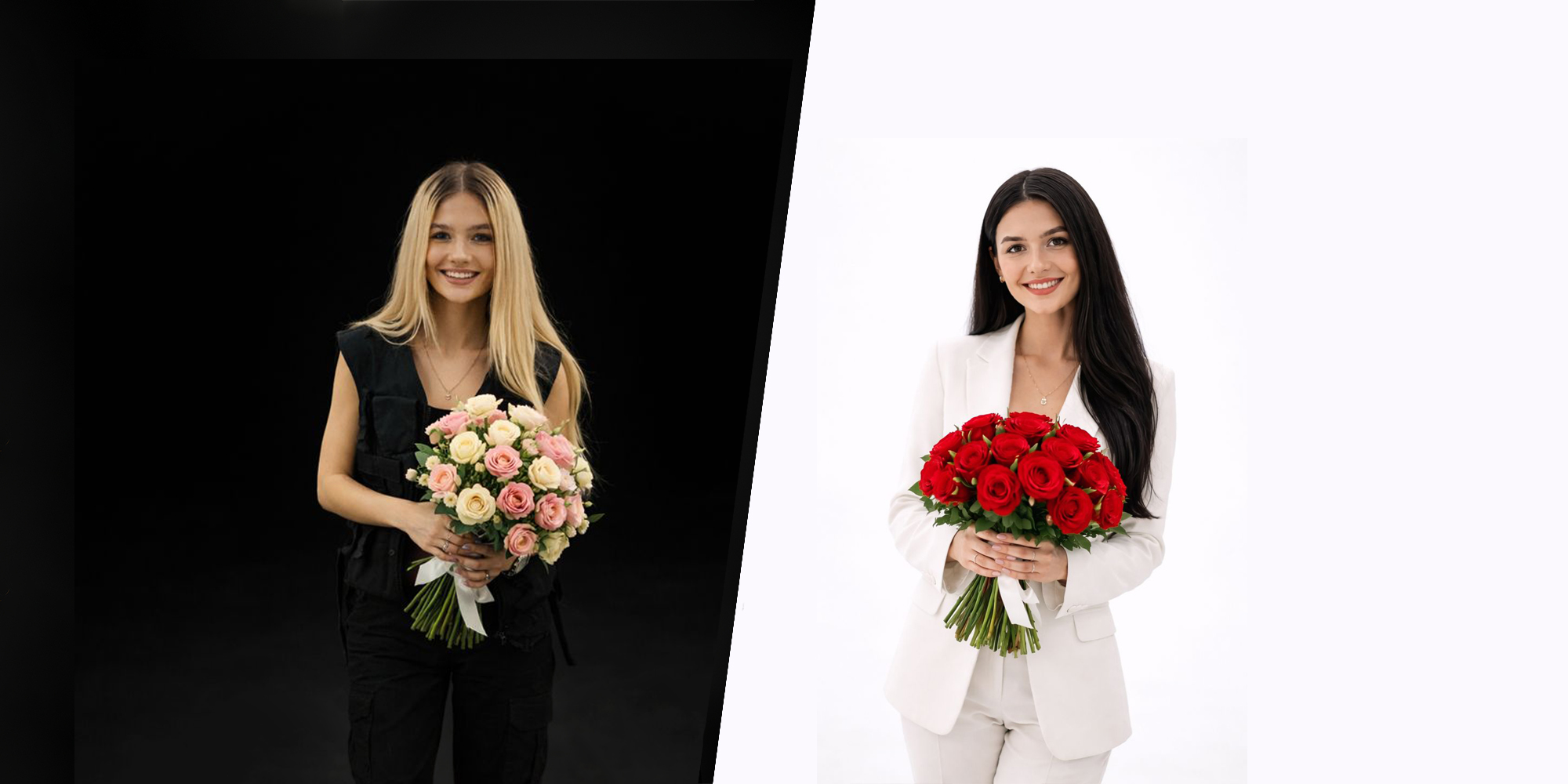 Черный и белый зал в фотостудии LUMITON