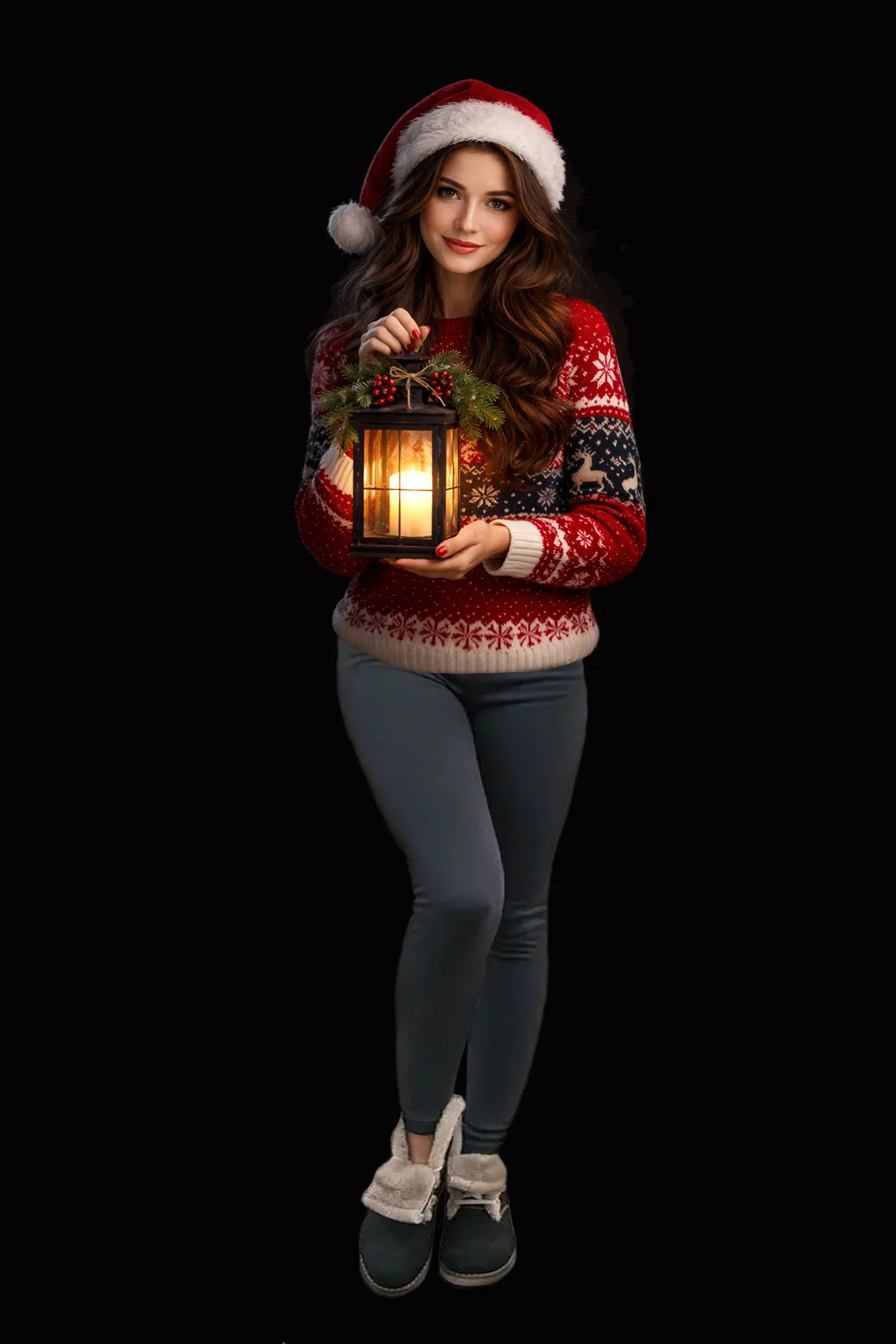 Новогодняя фотосессия в студии LUMITON с ёлкой и огнями